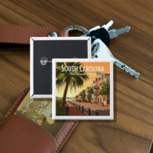  South Carolina Vierkante Button 5,1 Cm