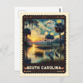 South Carolina | Vincent van Gogh geïnspireerd Briefkaart (Voorkant / Achterkant)