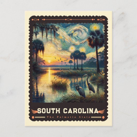 South Carolina | Vincent van Gogh geïnspireerd Briefkaart (Voorkant)