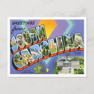 South Carolina Vintage Big Letters Briefkaart