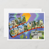 South Carolina Vintage Big Letters Briefkaart (Voorkant / Achterkant)