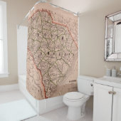 South Carolina Vintage Map Shower Curtain Douchegordijn (In situ)