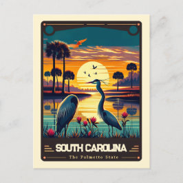 South Carolina | Vintage van patriottische spirit Briefkaart