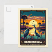 South Carolina | Vintage van patriottische spirit Briefkaart (Voorkant / Achterkant)