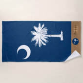 South Carolina vlag & monogrammen / badhanddoek (Voorkant)