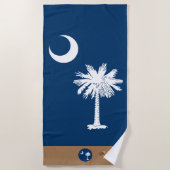 South Carolina vlag & monogrammen / badhanddoek (Voorkant)