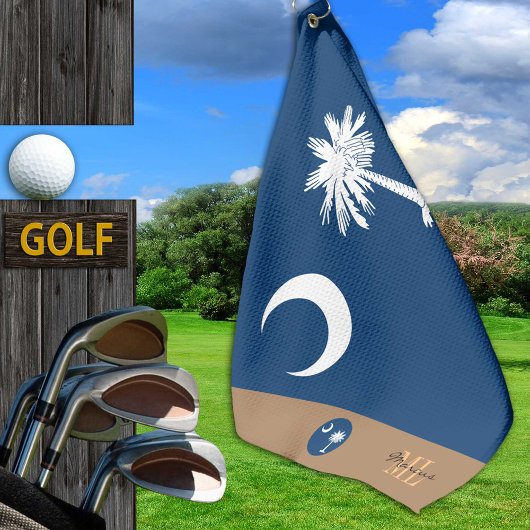 South Carolina vlag & monogrammen / golfhanddoek