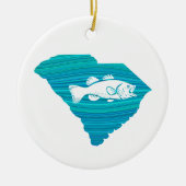 South Carolina Wave Vist Keramisch Ornament (Voorkant)