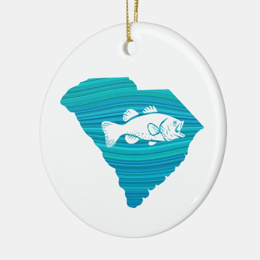 South Carolina Wave Vist Keramisch Ornament (Links)