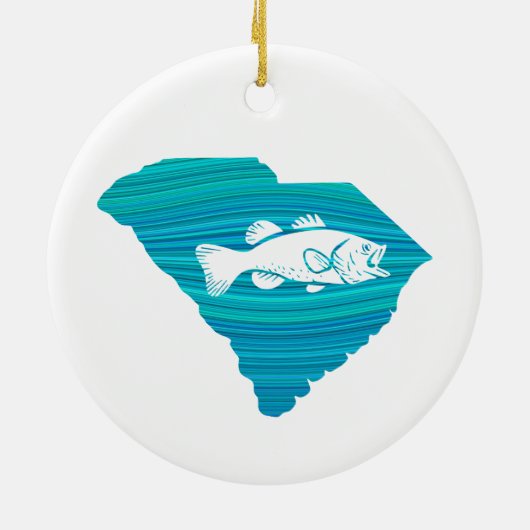 South Carolina Wave Vist Keramisch Ornament (Achterkant)