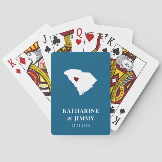 South Carolina Wedding Favor Deck of Cards, kaart (Achterkant)