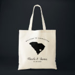 South Carolina Wedding Welcome Bag voor Hotel Gues Tote Bag<br><div class="desc">Het weekend van de bruiloft heet cadeautas voor gasten uit de stad voor je bruiloft,  met afbeelding van South Carolina.  Vul tas met je favoriete godies.</div>