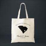 South Carolina Wedding Welcome Bag voor Hotel Gues Tote Bag<br><div class="desc">Het weekend van de bruiloft heet cadeautas voor gasten uit de stad voor je bruiloft,  met afbeelding van South Carolina.  Vul tas met je favoriete godies.</div>