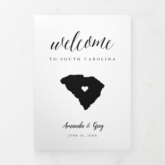 South Carolina Wedding Welcome Letter & Itinerary Drieluik Programma (Cover)