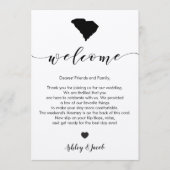 South Carolina Wedding Welcome Letter & Itinerary Programmakaart (Voorkant)