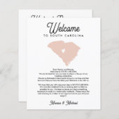 SOUTH CAROLINA Welcome Letter Itinerary ANY COLOR (Voorkant / Achterkant)