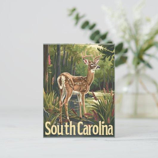 South Carolina witstaarthert Briefkaart (Staand voorkant)