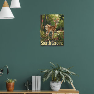 South Carolina witstaarthert Poster