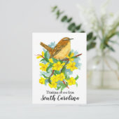 South Carolina Wren Bird Denking of You Briefkaart (Staand voorkant)