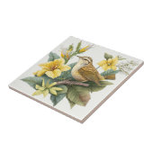 South Carolina Yellow Jessamine Carolina Wren Tegeltje (Zijkant)