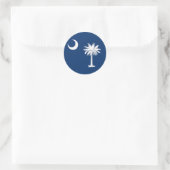 South Carolina's Maan & Palmboom Ronde Sticker (Tas)