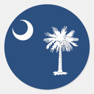 South Carolina's Maan & Palmboom Ronde Sticker