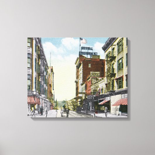 South Center Street Uitzicht van Hotel Mohawk Canvas Afdruk (Voorkant)