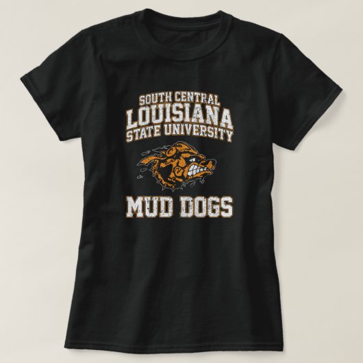 South Central Louisiana State University Mud Dogs T-shirt (Design voorkant)