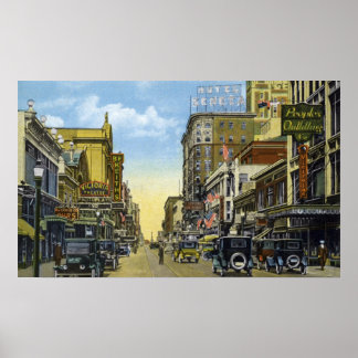 South Clinton Ave. naar Main St. 1924 Poster