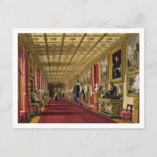 South Corridor, Windsor Castle, 1838 (chromolitho) Briefkaart