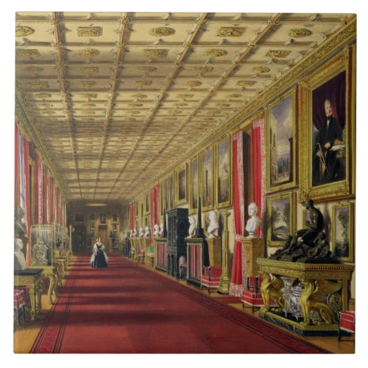 South Corridor, Windsor Castle, 1838 (chromolitho) Tegeltje (Voorkant)