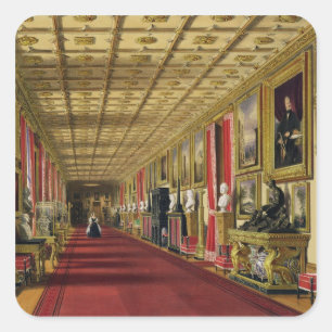 South Corridor, Windsor Castle, 1838 (chromolitho) Vierkante Sticker