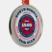 South Dakota 40e staat kerstversiering Metalen Ornament (Rechts)