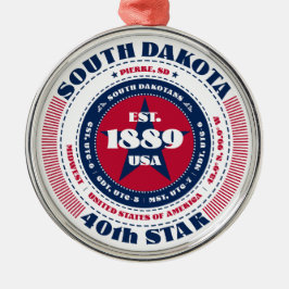 South Dakota 40e staat kerstversiering Metalen Ornament