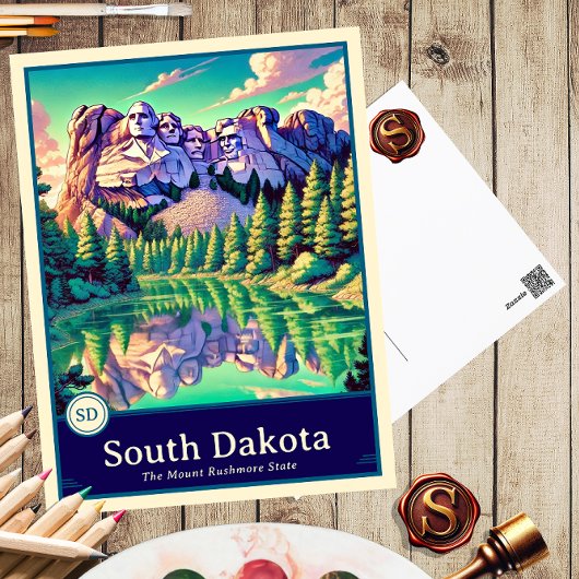 South Dakota | Anime Style Cel Shaded Briefkaart