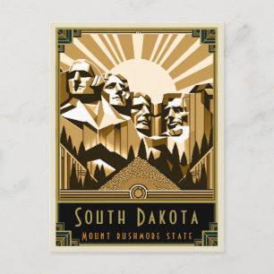 South Dakota   Art. Deco Briefkaart