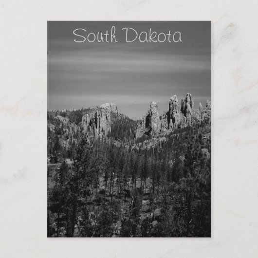 South Dakota B/W briefkaart (Voorkant)