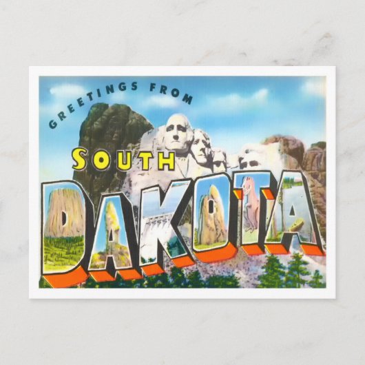 South Dakota  Big Letters Briefkaart (Voorkant)