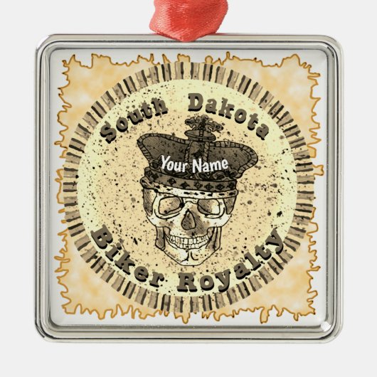 South Dakota Biker  Metalen Ornament (Voorkant)