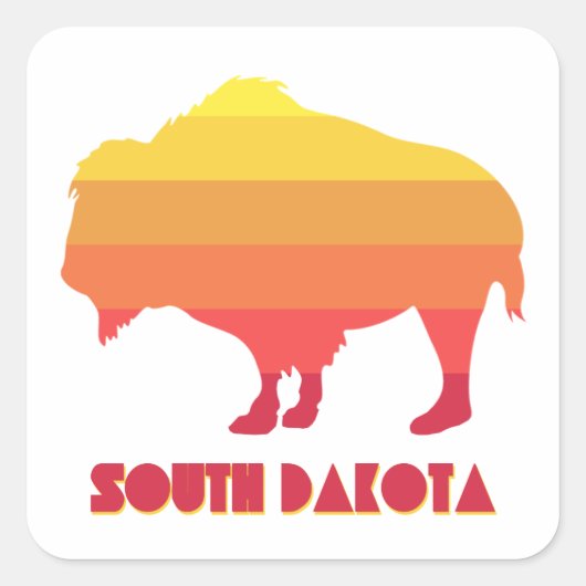 South Dakota Bison Vierkante Sticker (Voorkant)