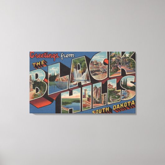 South Dakota - Black Hills - Large Letter Sceners Canvas Afdruk (Voorkant)