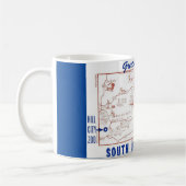 South Dakota Blue & White Postcard Map Mok (Links)