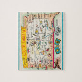 South Dakota Briefkaart Kaart Jigsaw Puzzel (Verticaal)