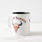 South Dakota Buffalo Skulls Tweekleurige Koffiemok (Voorkant links)