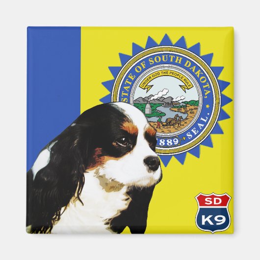South Dakota Cavalier King Charles Spaniel Magneet (Voorkant)