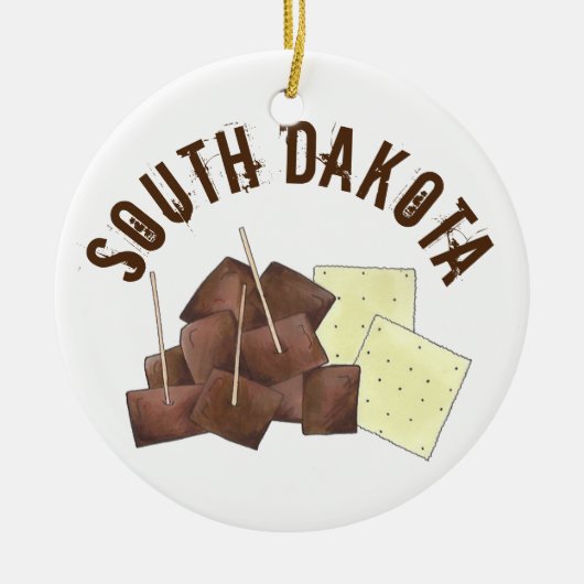 South Dakota Chislic Cubed Meat Crackers SD Foodie Keramisch Ornament (Voorkant)