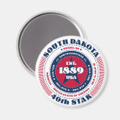 South Dakota Circle Typografie Souvenir Magnet (Voorkant / Achterkant)