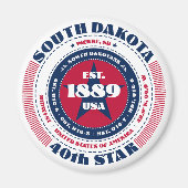 South Dakota Circle Typografie Souvenir Magnet (Voorkant)