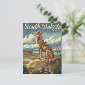 South Dakota Coyote Briefkaart (Staand voorkant)