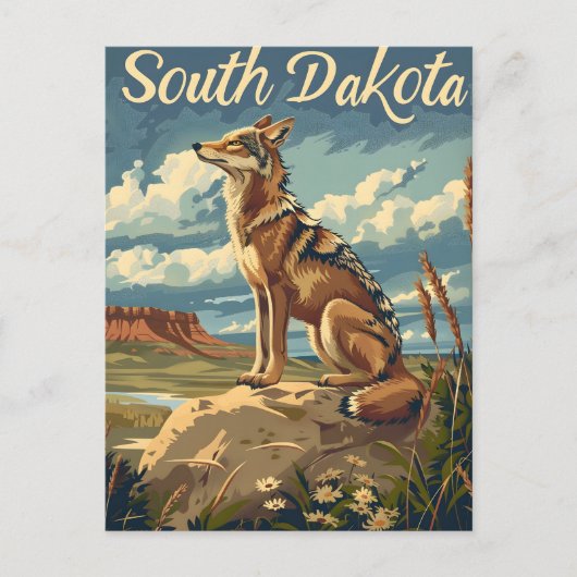South Dakota Coyote Briefkaart (Voorkant)